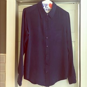 Equipment blue silk shirt S